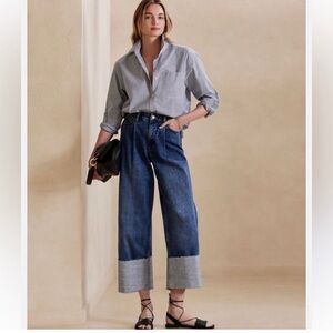 Banana Republic High Rise Wide-Leg Cropped Jeans